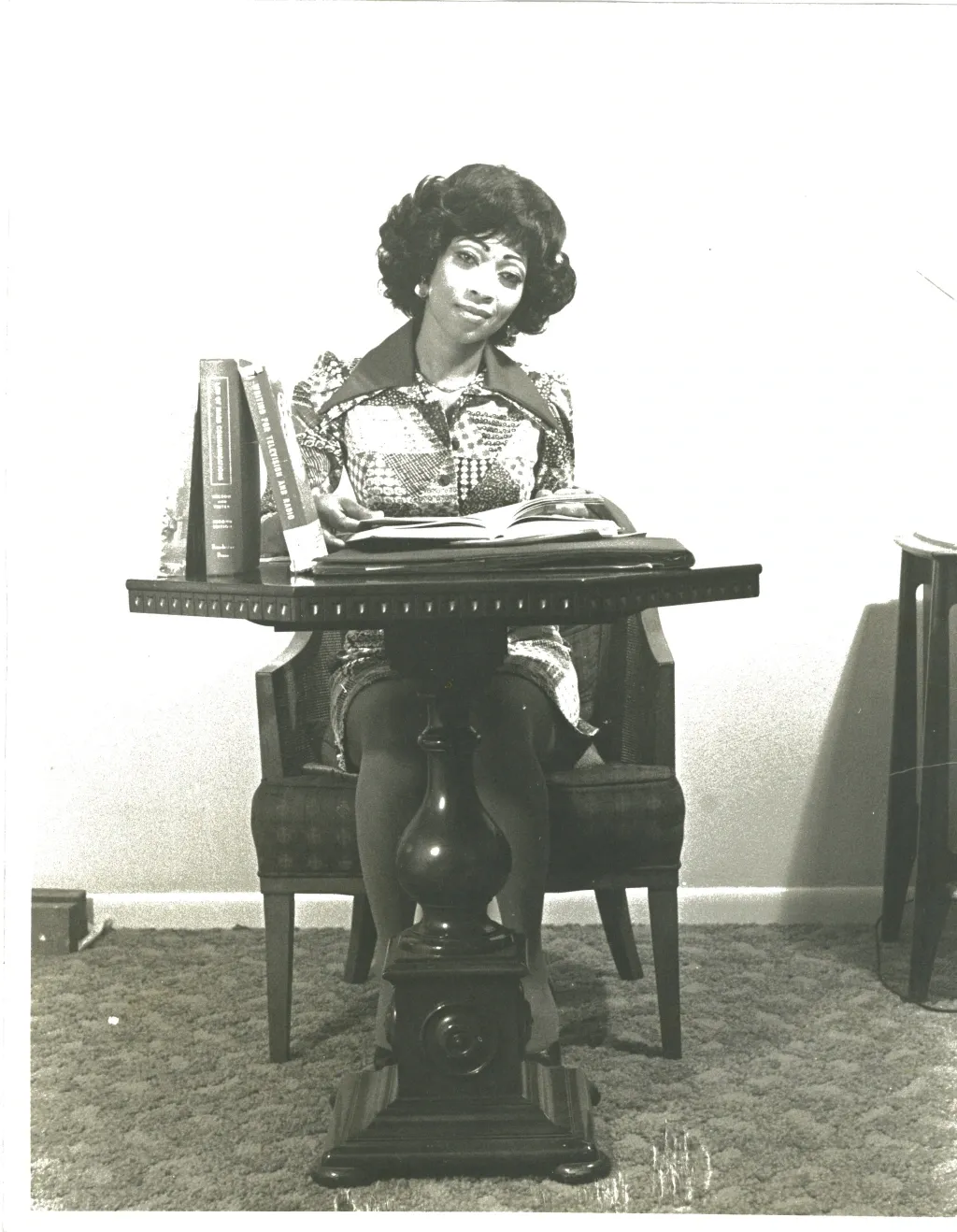 Posing in an exclusive studio.